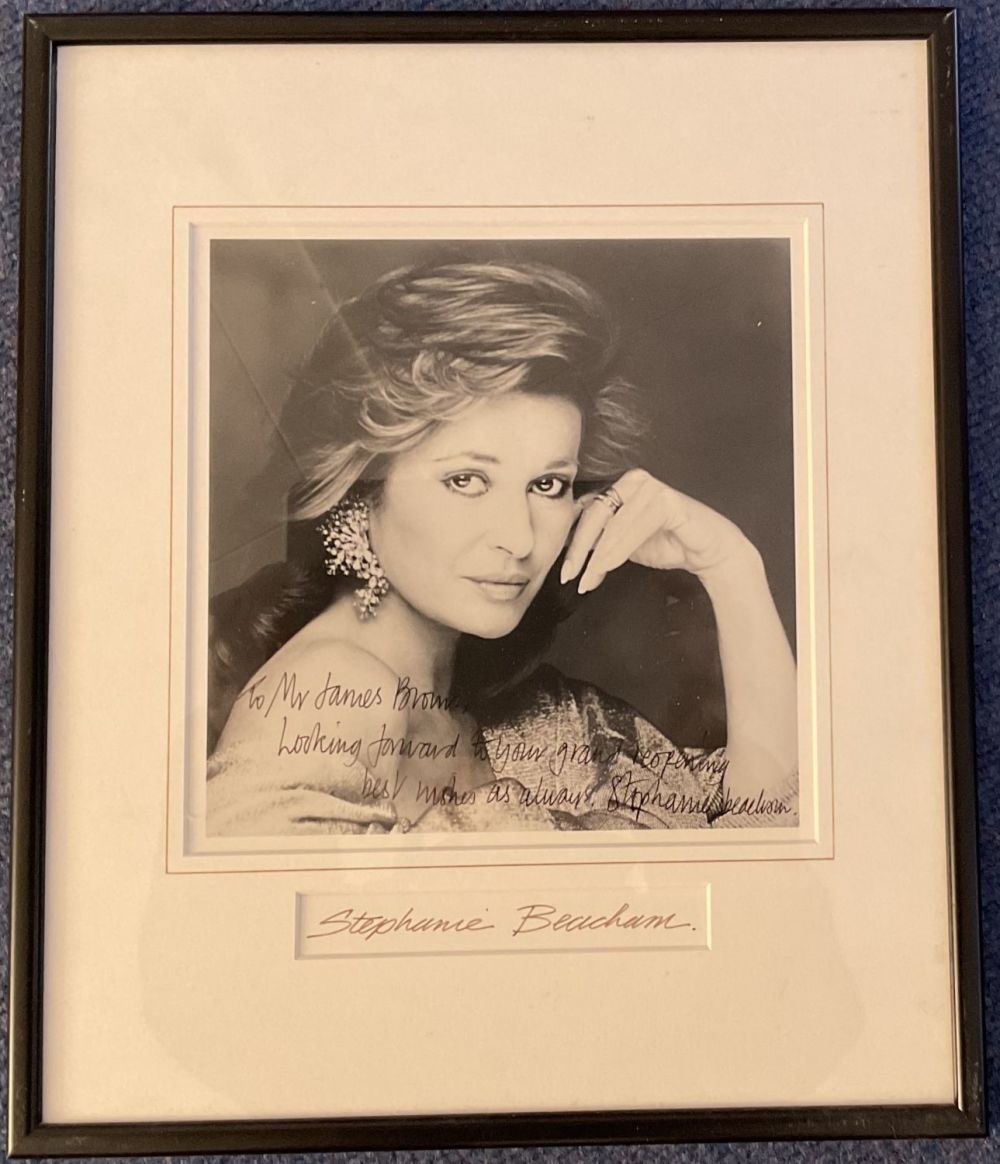 Lot 221: Stephanie Beacham Signed Black and White Photo, Dedicated,...