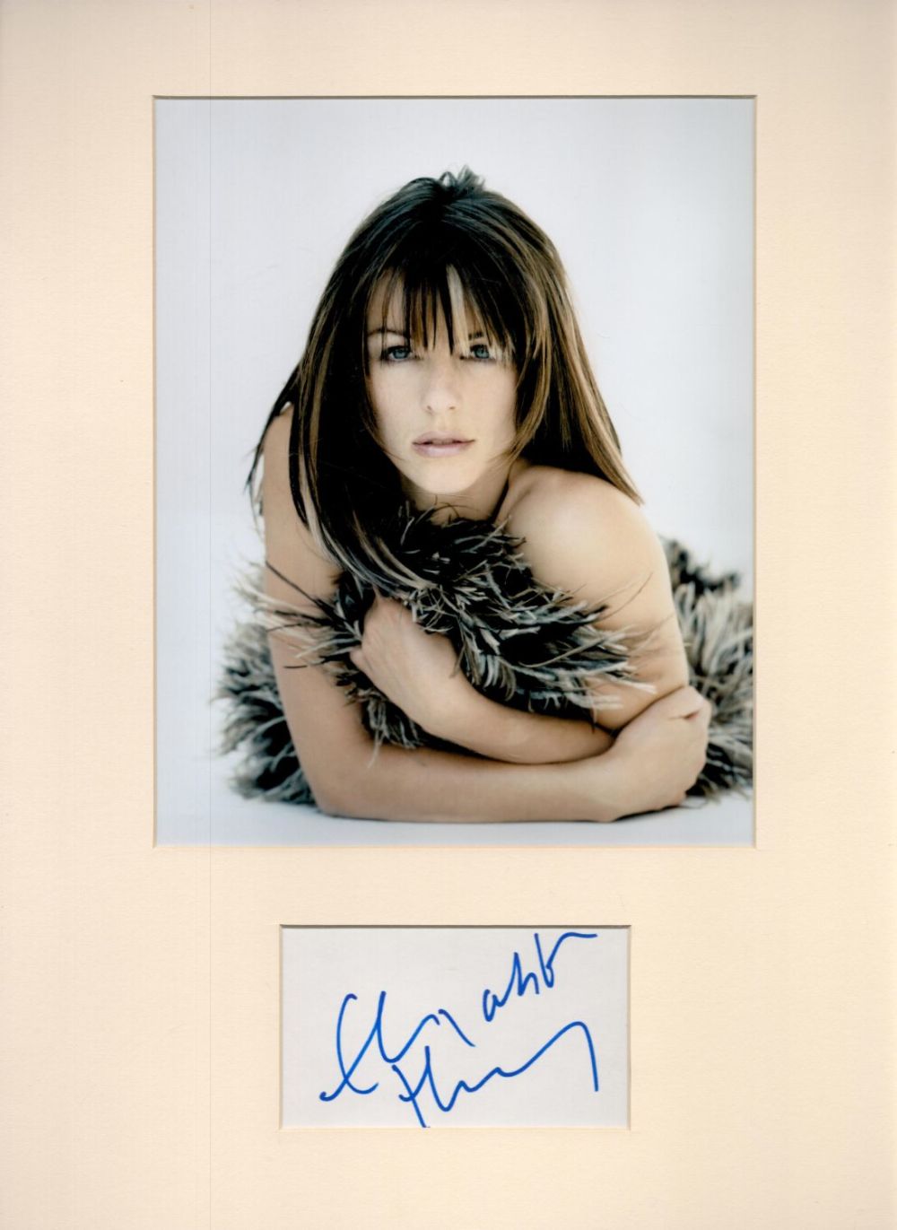 Lot 227: Elizabeth Hurley 16x12 overall mounted signature piece includes...