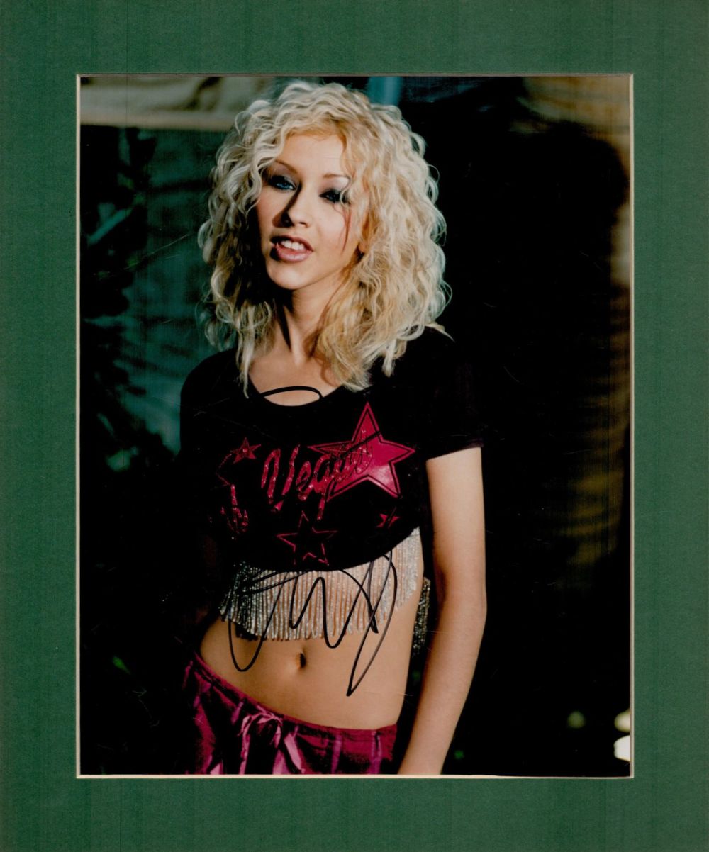 Lot 241: Christina Aguilera signed 12x10 overall mounted colour photo....