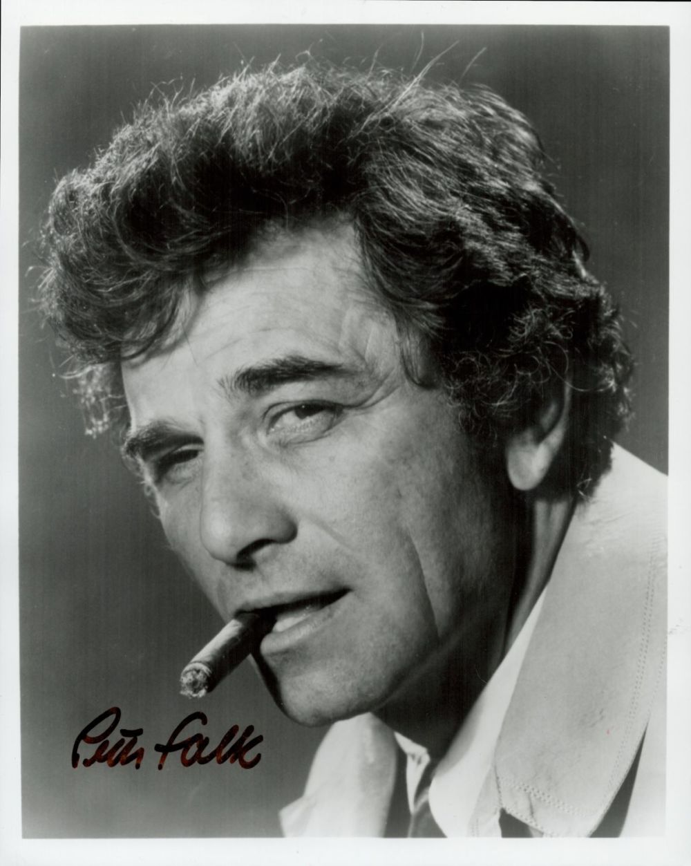 Lot 264: Peter Falk signed Columbo 10x8 black and white...