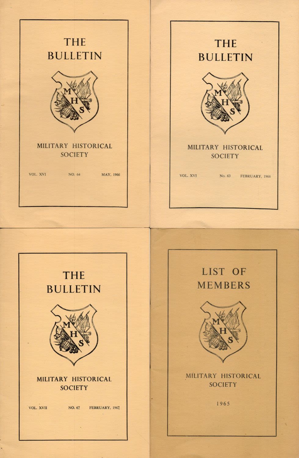 Lot 137: THE BULLETIN. Military Historical Society Nos. 63, 64,...