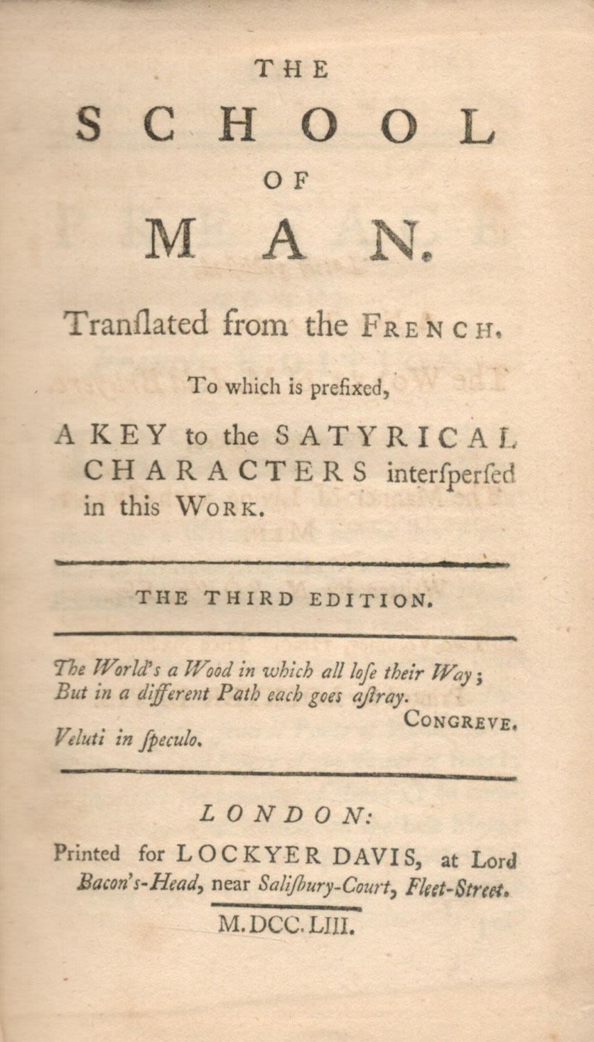 Lot 219: The School of Man. Translated from the French....