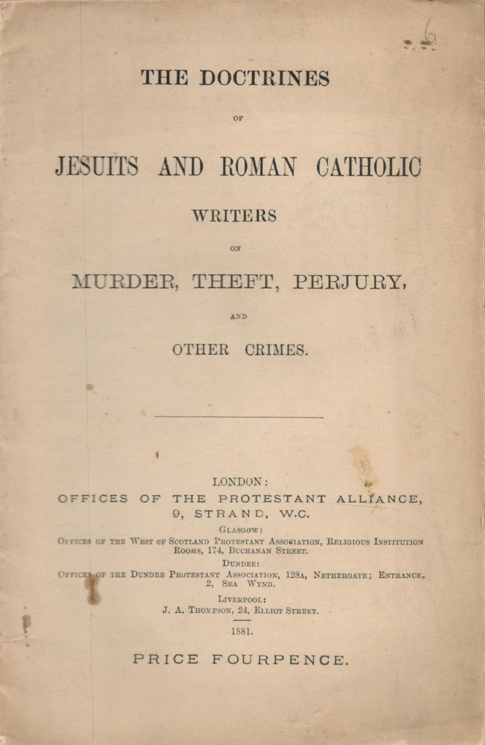 Lot 227: The Doctrines of Jesuits and Roman Catholic Writers...