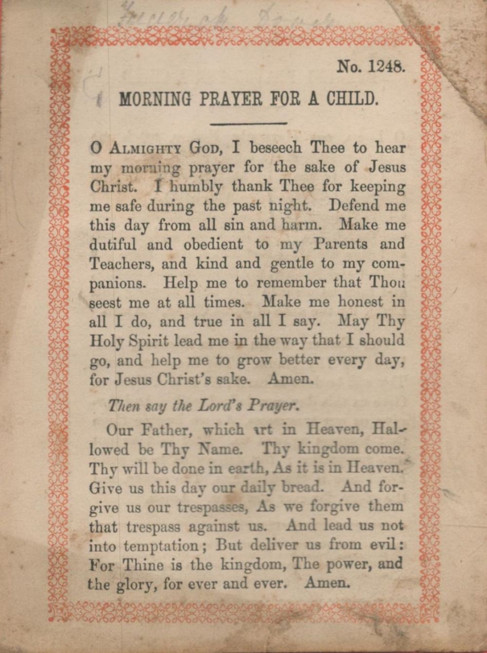 Lot 240: Card No. 1248 published by The Society for...