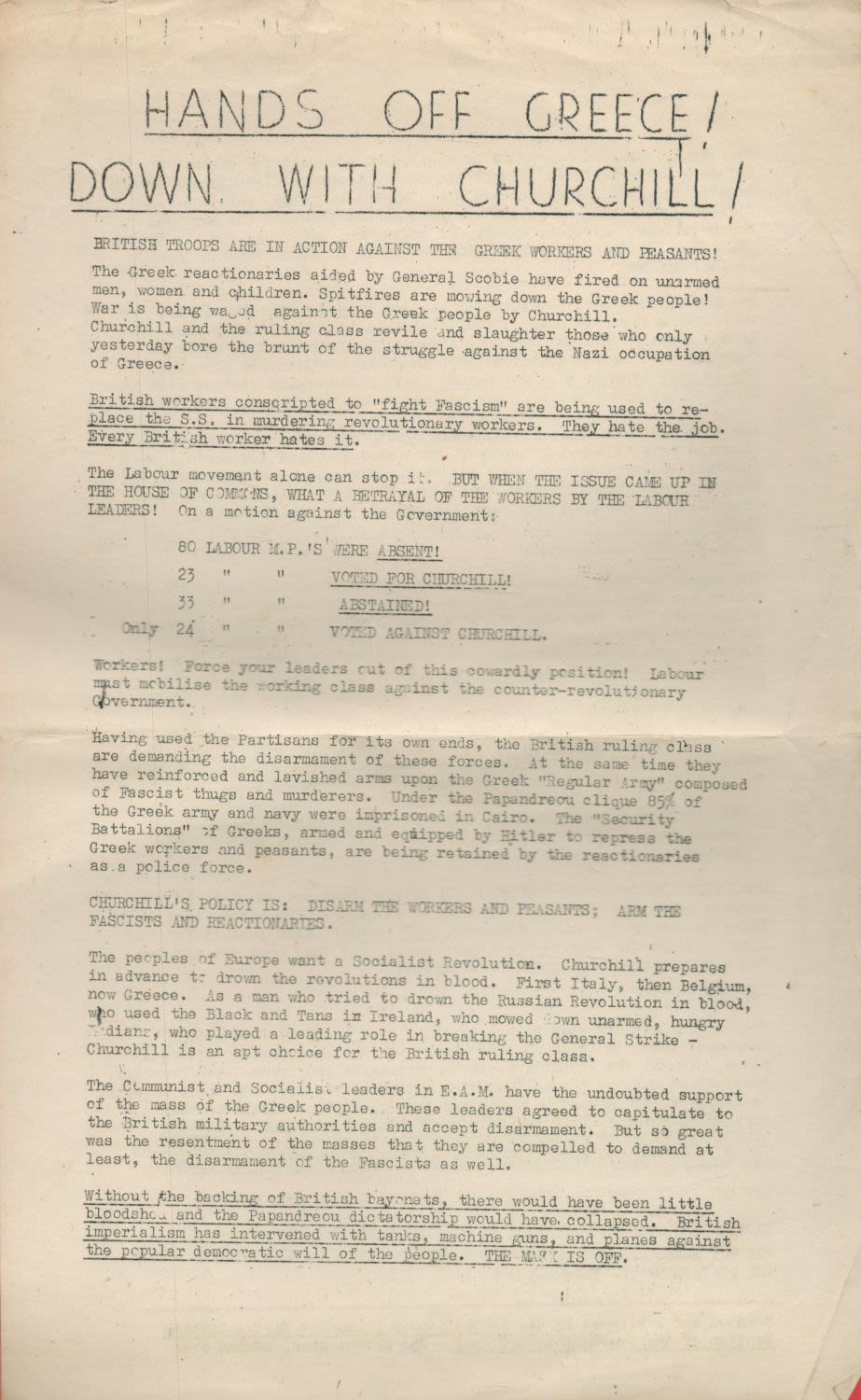 Lot 342: An A4 size leaflet of The Revolutionary Communist...