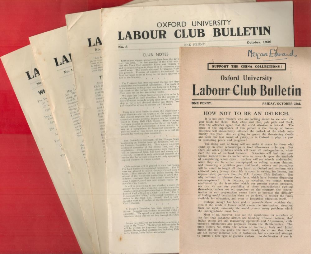 Lot 344: The Oxford University Labour Club Bulletin. Published by...