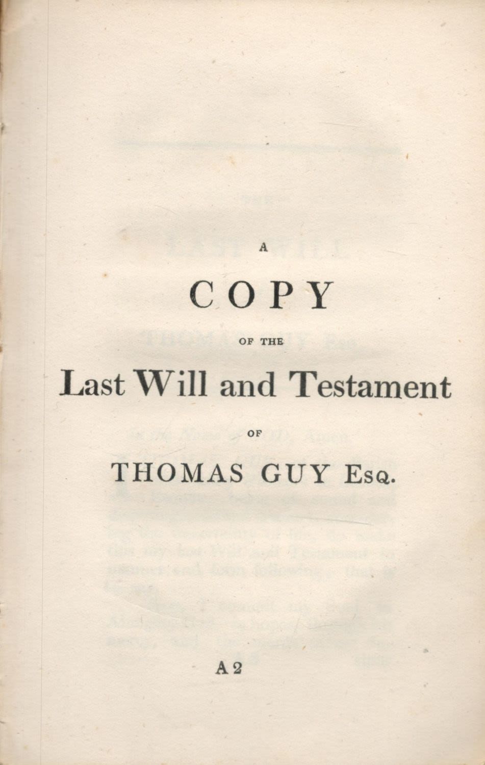 Lot 348: A Copy of The Last Will and Testament...