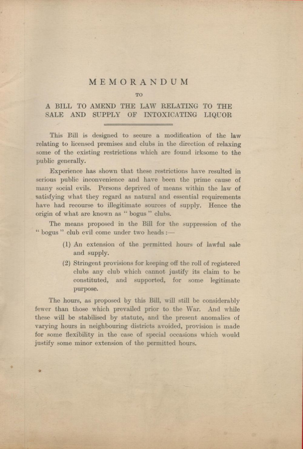Lot 349: Memorandum: to A Bill to Amend the Law...