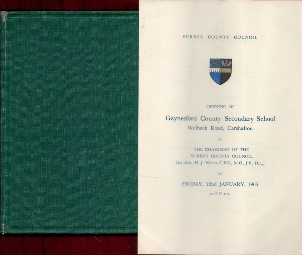 Lot 375: Programme for the Opening of Gaynesford County Secondary...