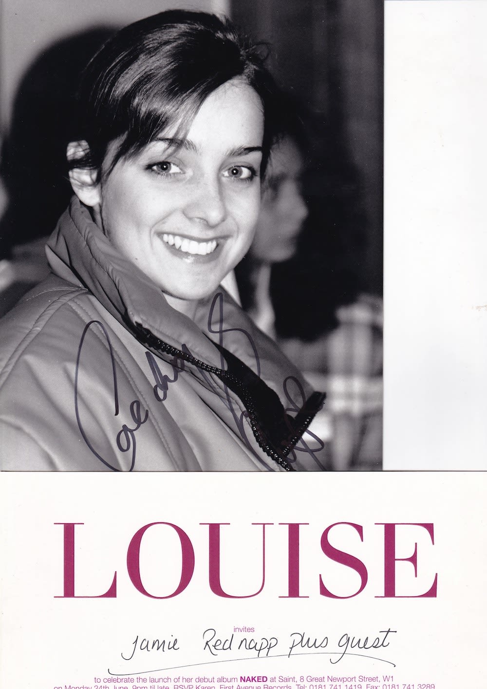 Lot 129: Louise Chart Topping Singer 10x8 Signed Photo and...