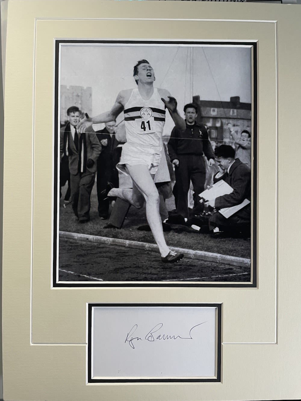Lot 272: Roger Bannister Record Breaking Athlete Signed Display. Good...