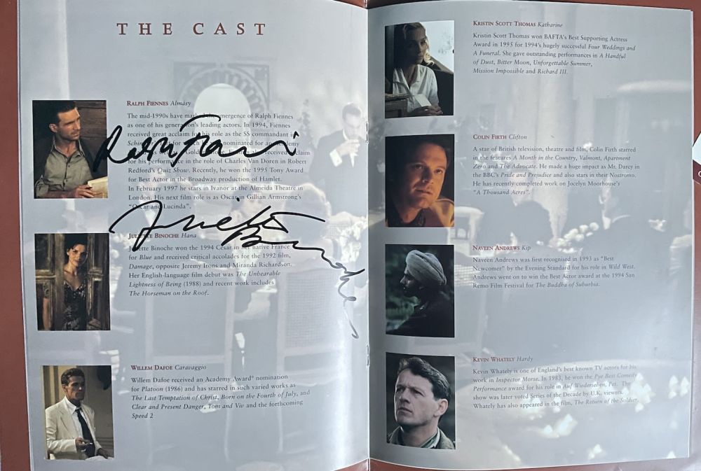 Lot 277: Ralph Fiennes, Juliette Binoche Miramax Films Press Booklet...