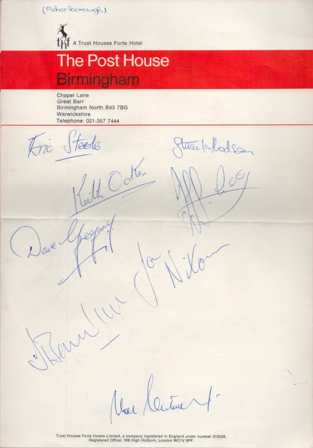 Lot 60: Peterborough FC Signature Collection on The Post House...