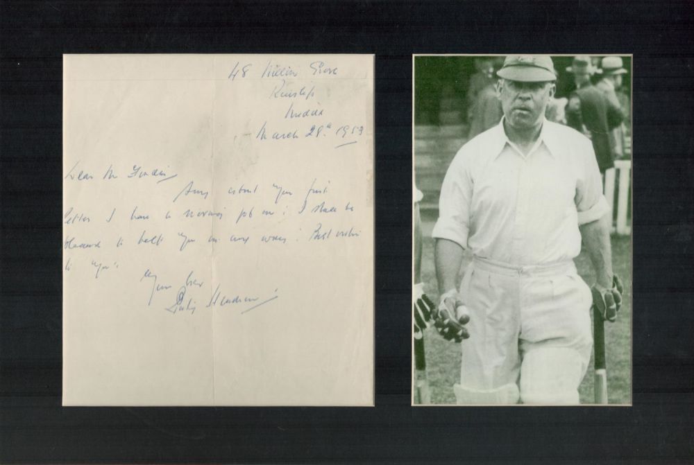 Lot 93: Patsy Hendren Mounted Photo & ALS approx size...