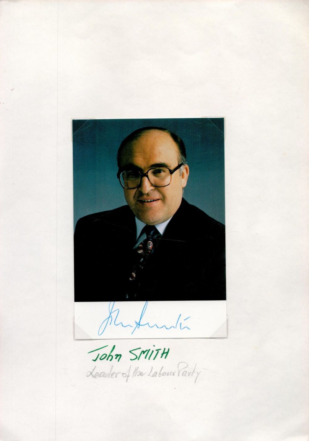 Lot 128: John Smith signed 6x4 colour photo affixed to...