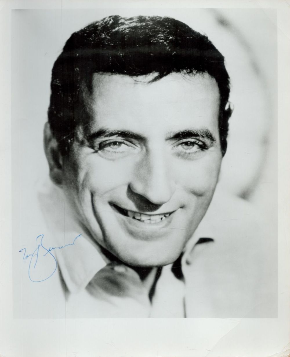 Lot 139: Tony Bennett signed 10x8 black and white photo....