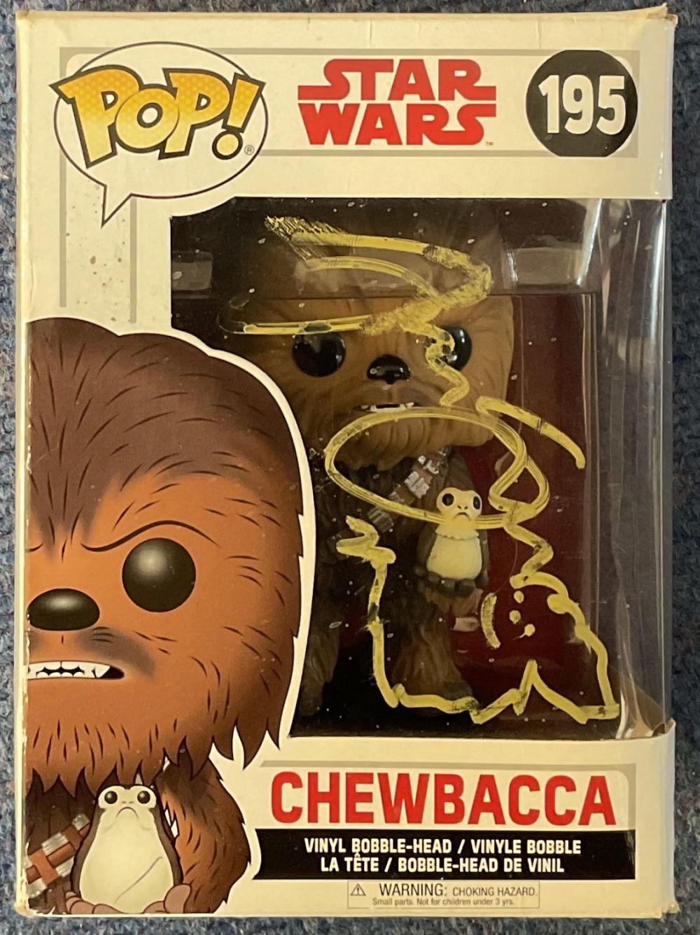 Lot 153: Joonas Suotamo signed Chewbacca Star Wars Vinyl Bobble...