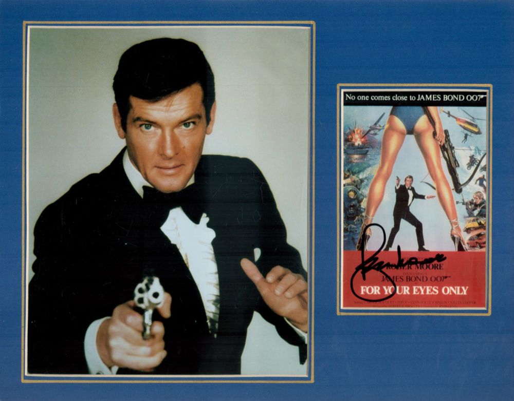 Lot 155: ROGER MOORE (1927-2017) signed 'For Your Eyes Only'...