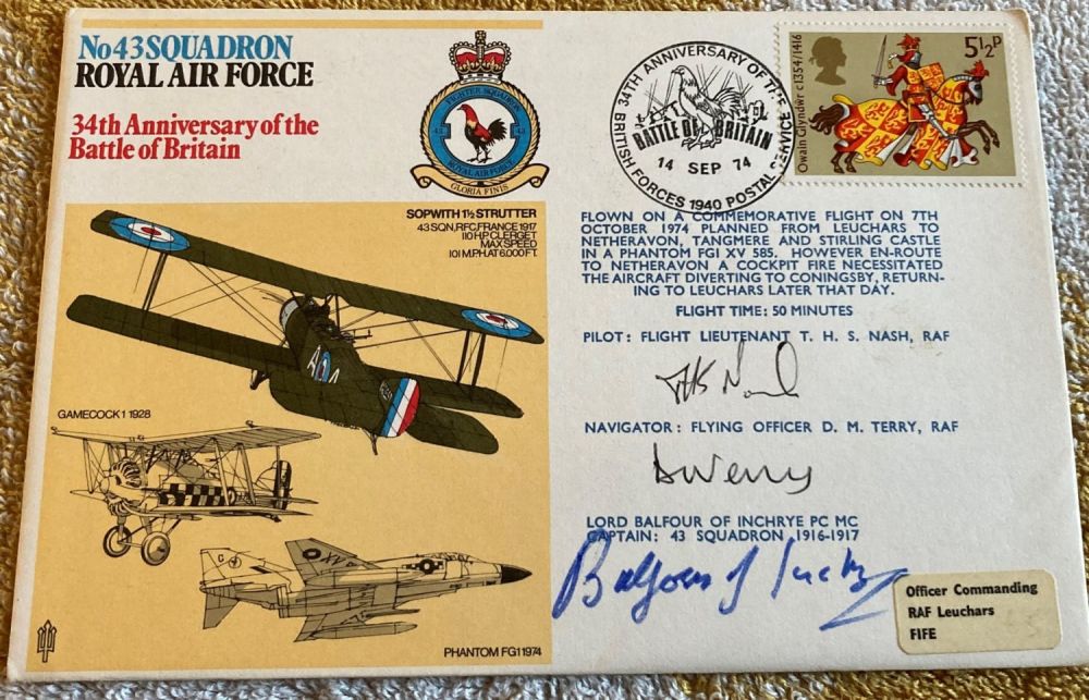 Lot 163: Great War fighter ace Lord Balfour of Inchrye...