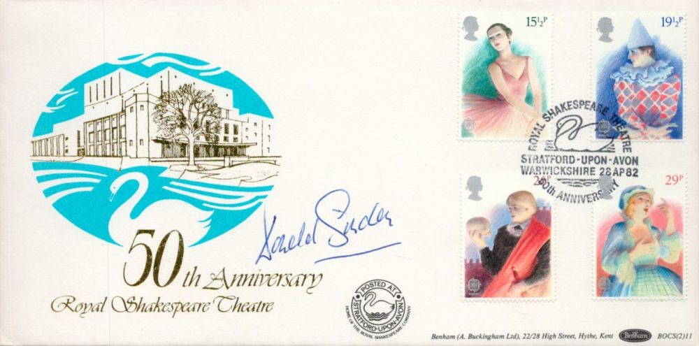 Lot 191: Actor Donald Sinden signed on scarce Benham 1982...