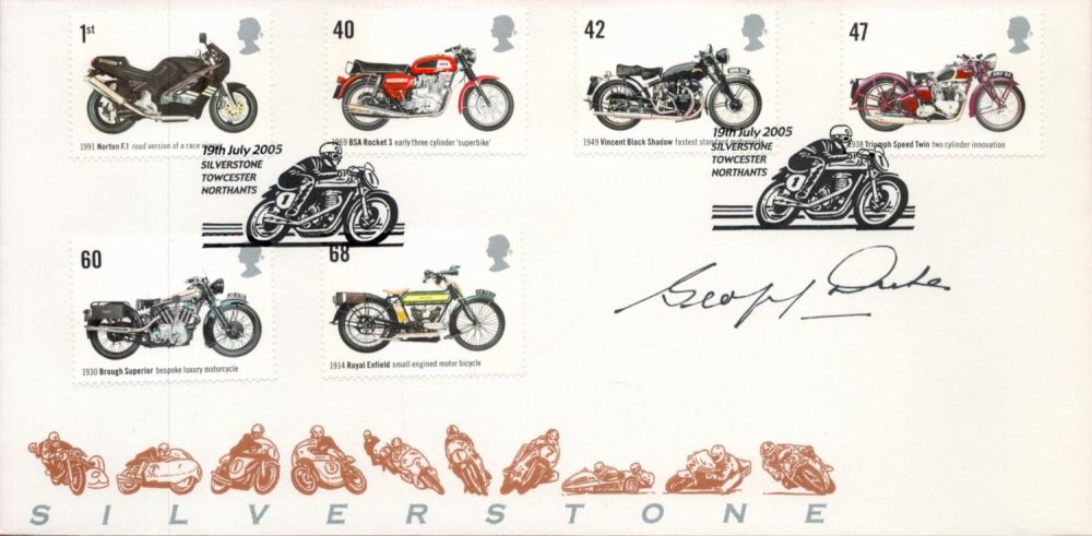 Lot 194: Geoff Duke signed 2005 Silverstone Motor Racing cover...