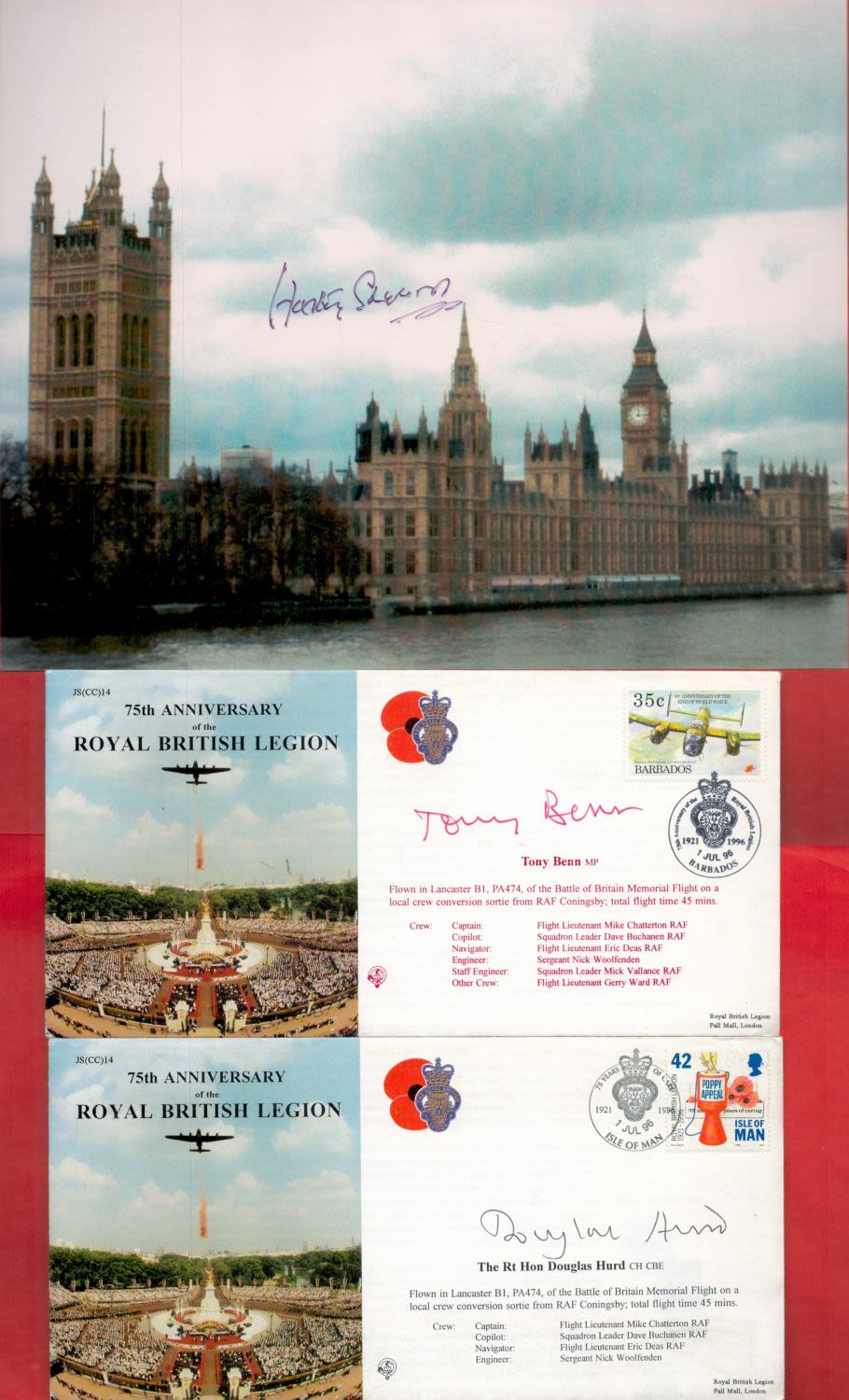 Lot 212: Political signed collection James Callaghan signed 6 x...