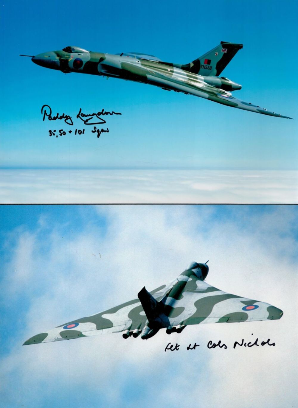 Lot 215: Vulcan Bomber pilots collection of three 12 x...