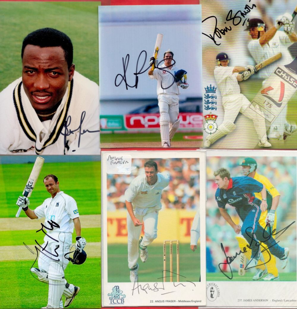 Lot 216: Cricket signed collection of photos and signed cards....