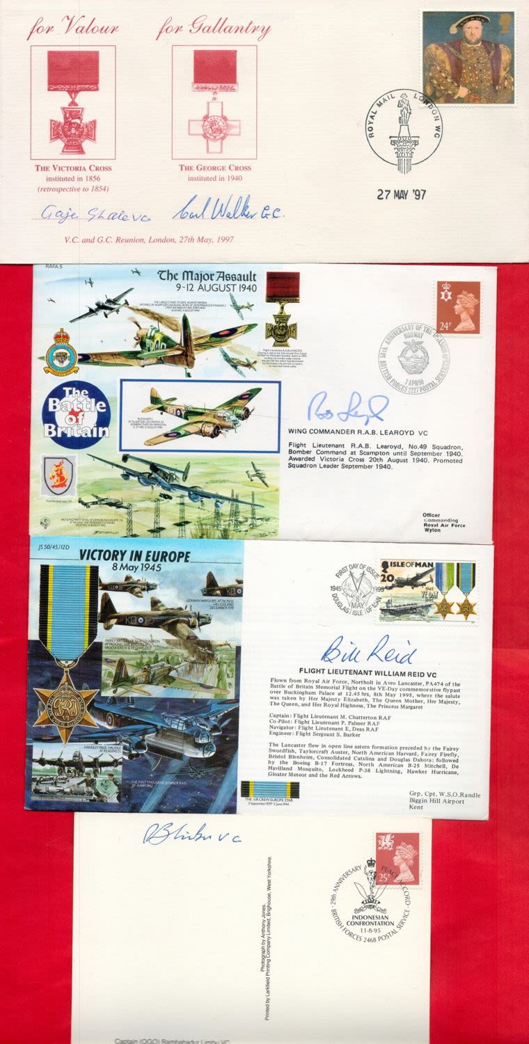 Lot 217: Victoria Cross collection of five signed covers, Brooklet...