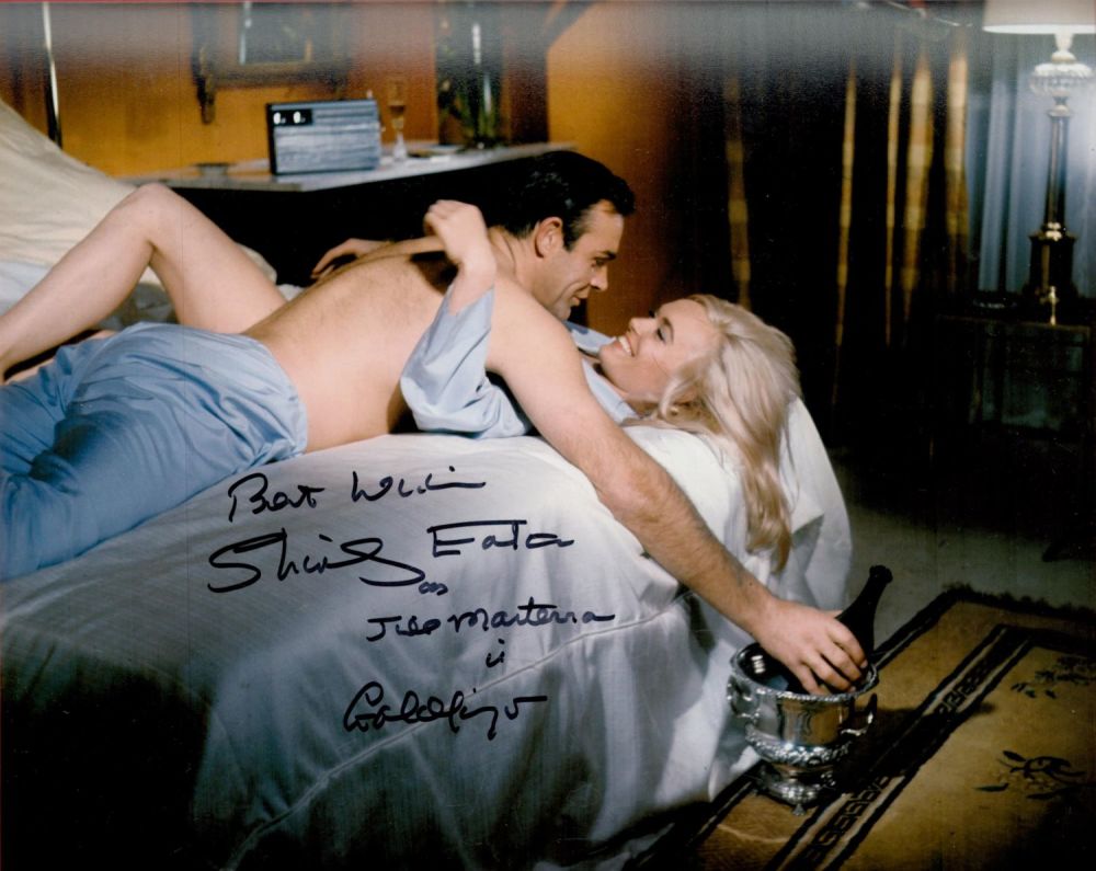 Lot 227: Goldfinger Shirley Eaton signed 10 x 8 inch...