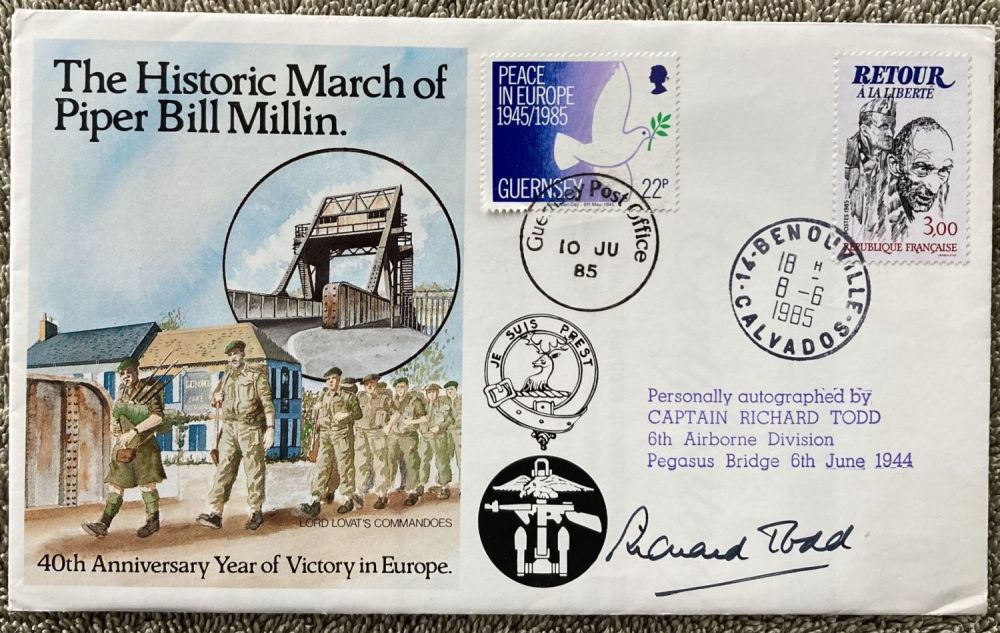 Lot 271: Richard Todd signed Piper Bill Millin 40th ann...