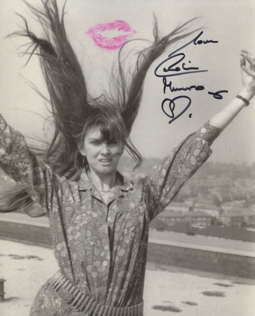Lot 288: 007 Bond actress Caroline Munro signed and kissed...