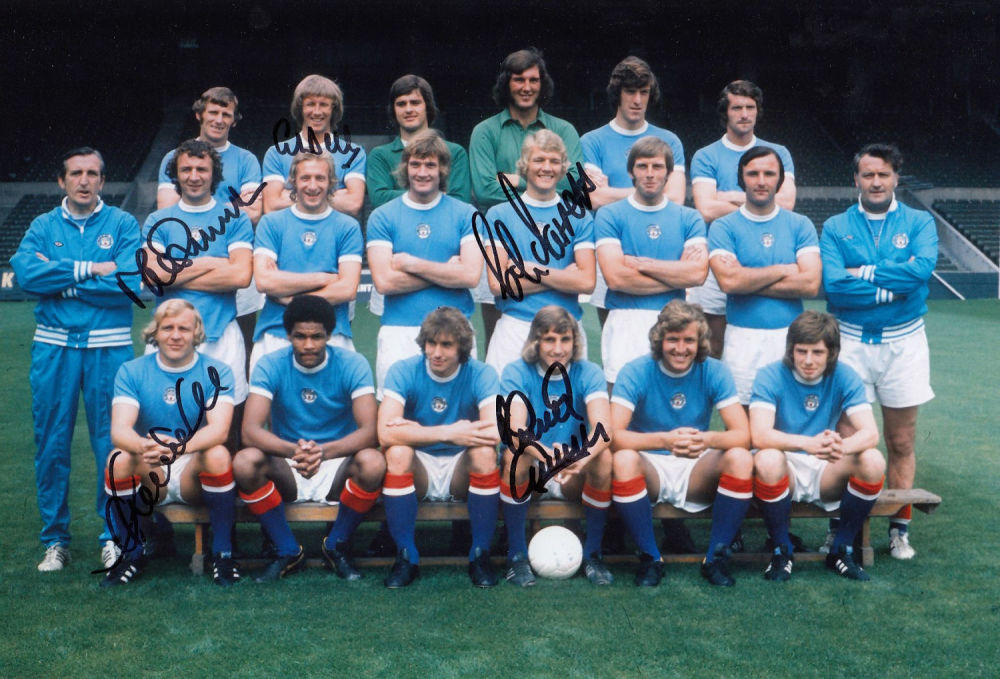 Lot 366: Autographed MANCHESTER CITY 12 x 8 photo :...