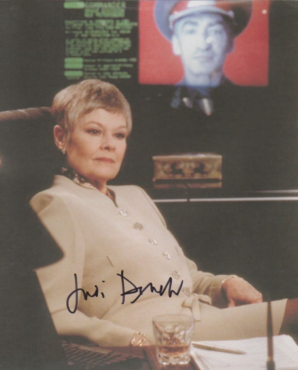 Lot 380: Dame Judi Dench signed 10x8 picture as M...