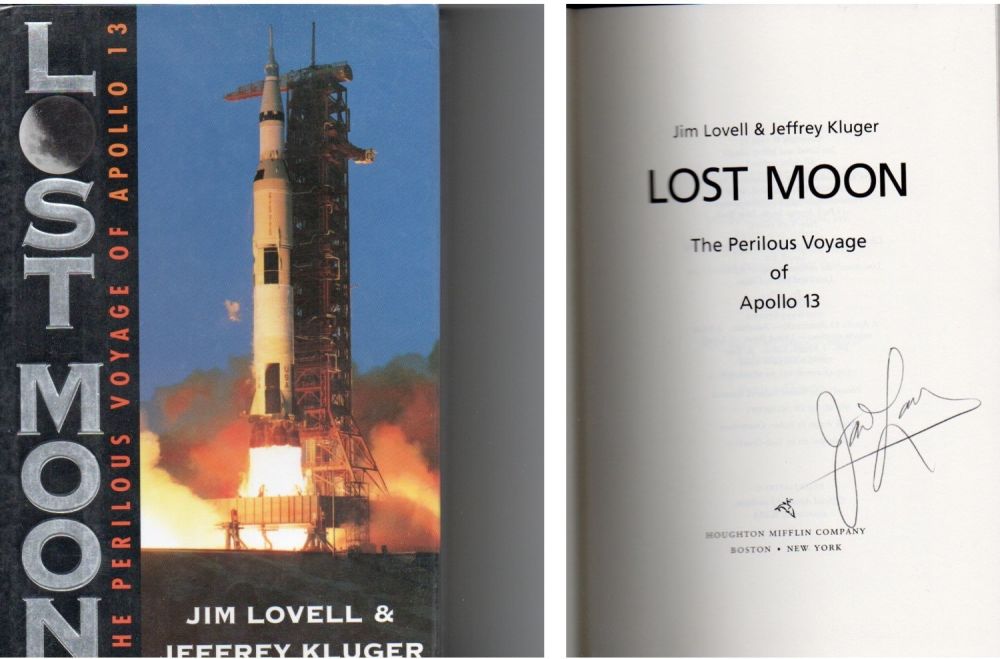 Lot 387: Apollo 13 Astronaut James Lovell signed Hardback copy...