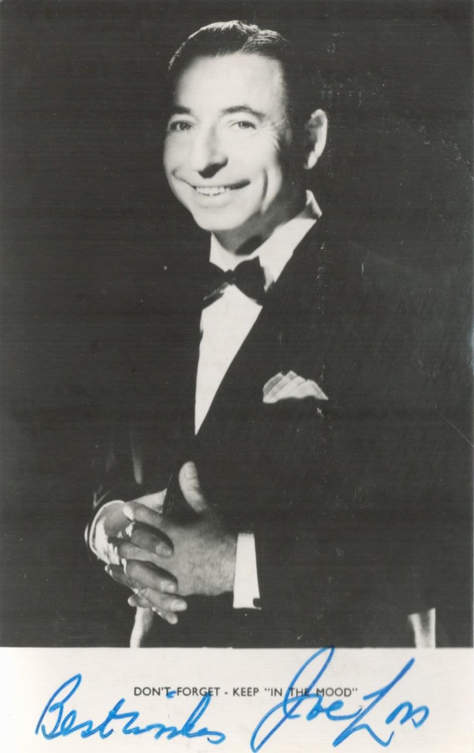 Lot 399: Joe Loss signed 5x3 black and white photo....