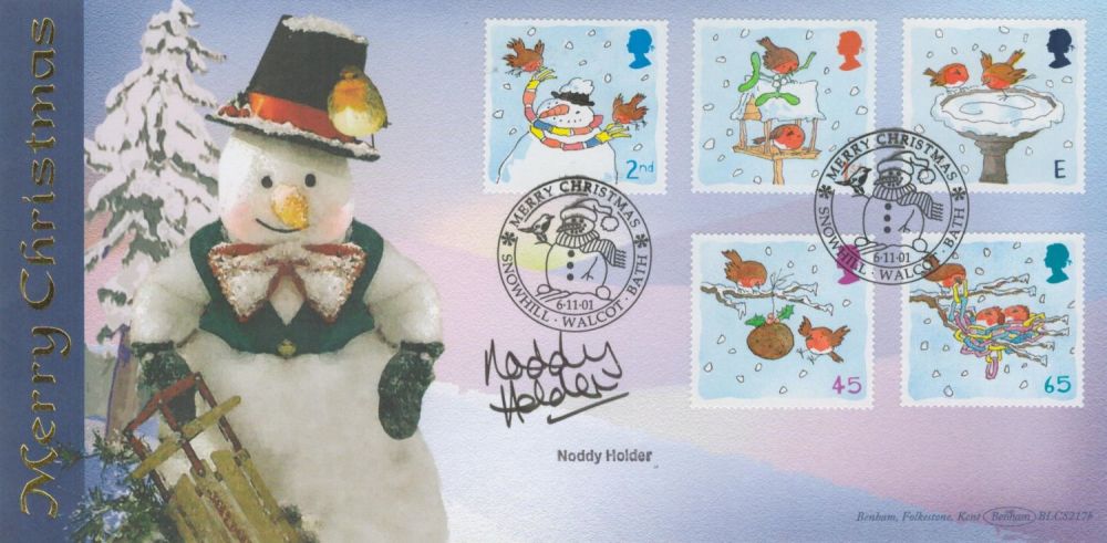 Lot 462: Noddy Holder signed Merry Christmas Benham FDC Double...