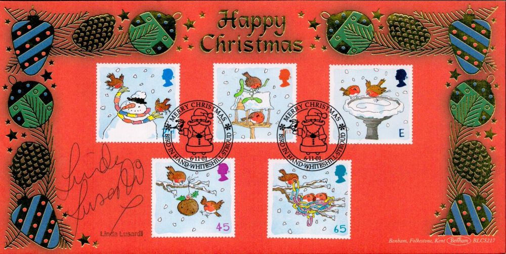 Lot 473: Linda Lusardi signed Happy Christmas Benham FDC Merry...