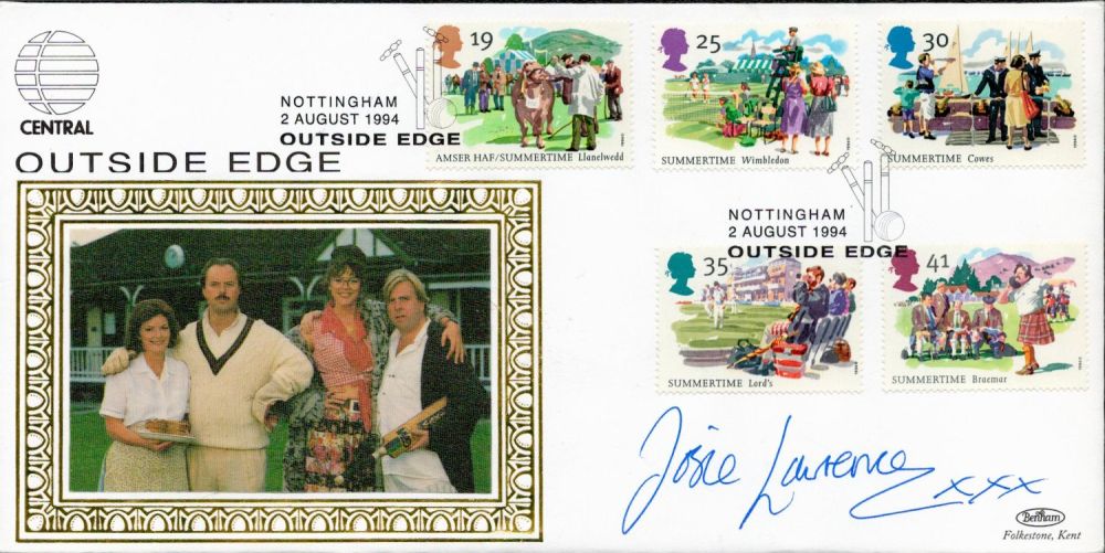 Lot 478: Josie Lawrence signed Outside Edge Benham FDC Double...