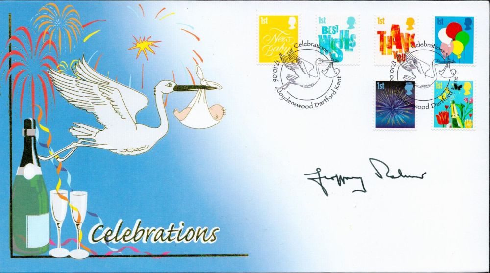 Lot 494: Geoffrey Palmer signed Celebrations Buckingham FDC Double PM...