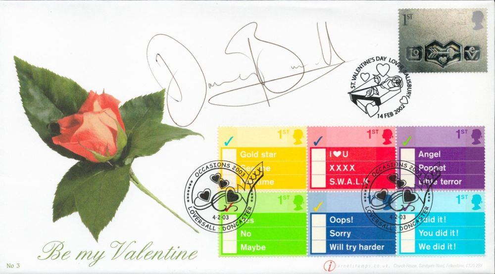 Lot 517: Darcey Bussell signed Be My Valentine Internetstamps FDC...