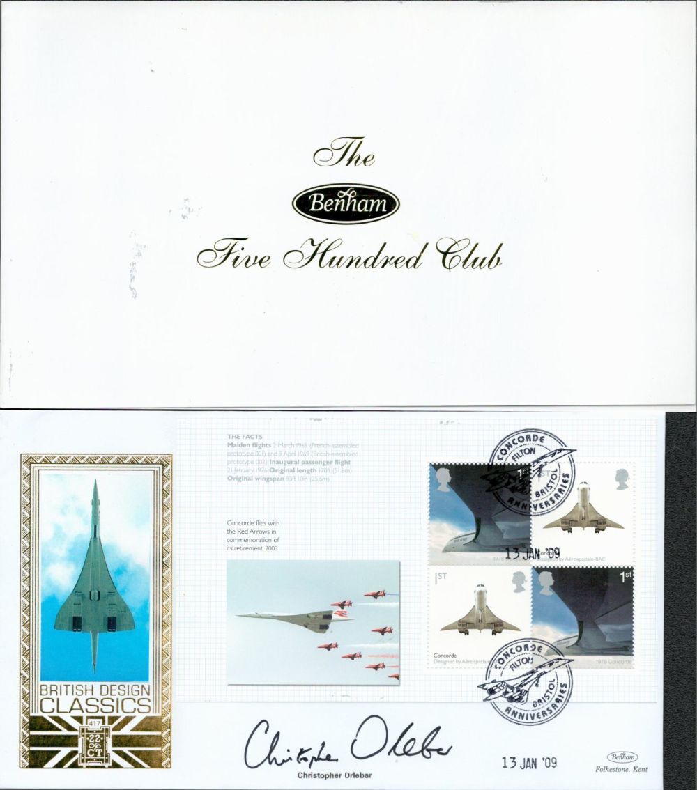 Lot 530: Christopher Orlebar signed Benham Five Hundred Club British...