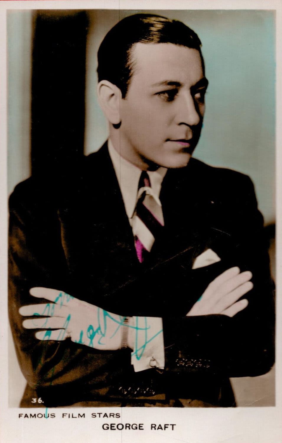 Lot 634: George Raft Signed 5 x 3 inch approx...