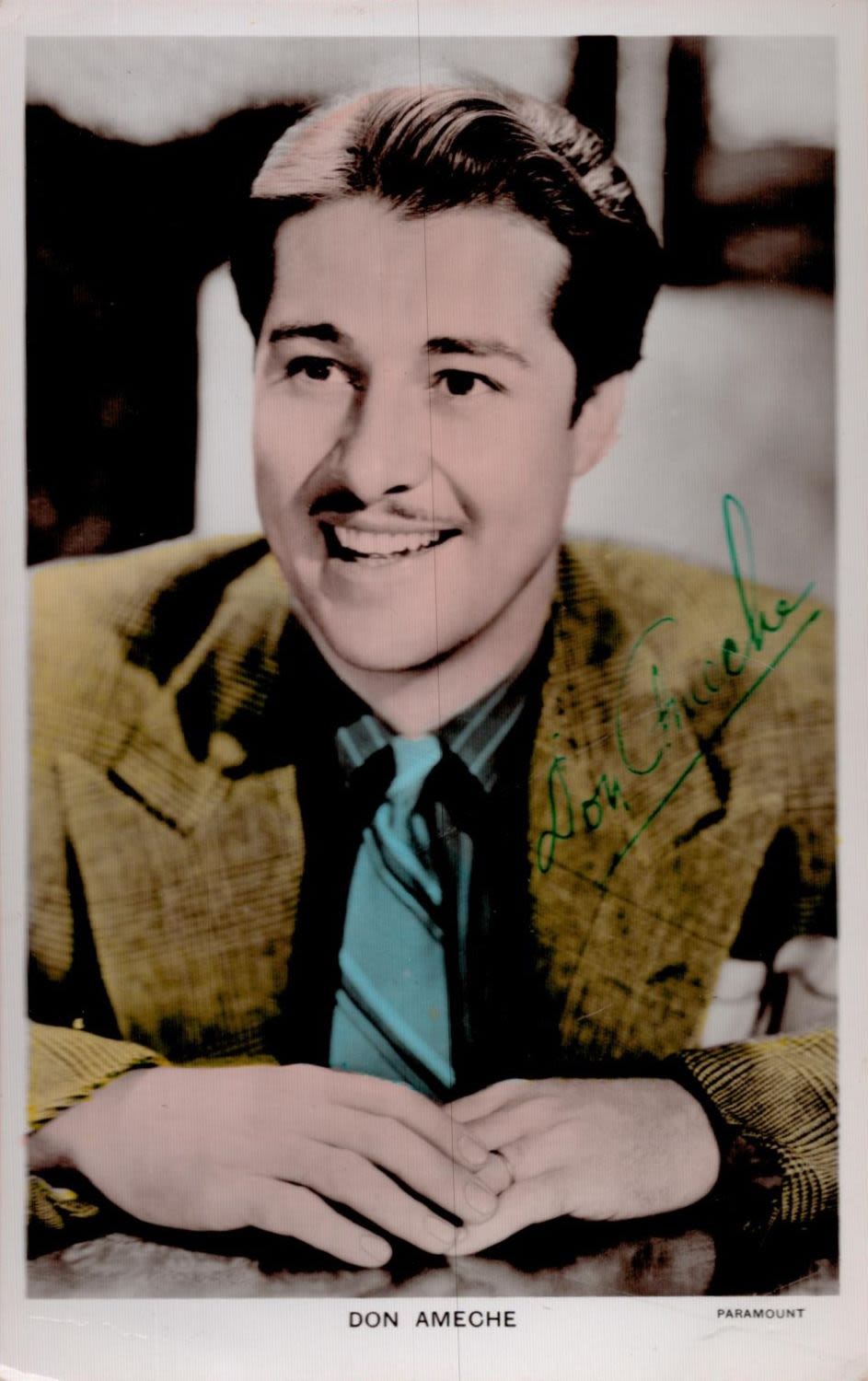 Lot 645: Don Ameche Signed 5x3 inch Colour Photo. Signed...