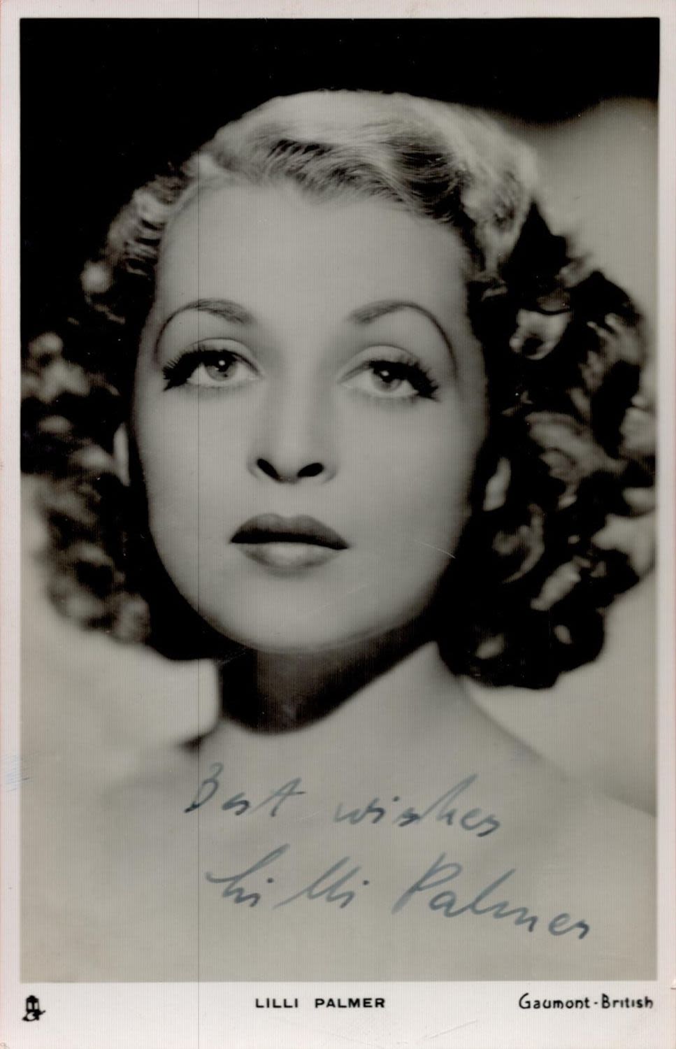 Lot 646: Lilli Palmer Signed 5x3 inch Black and White...
