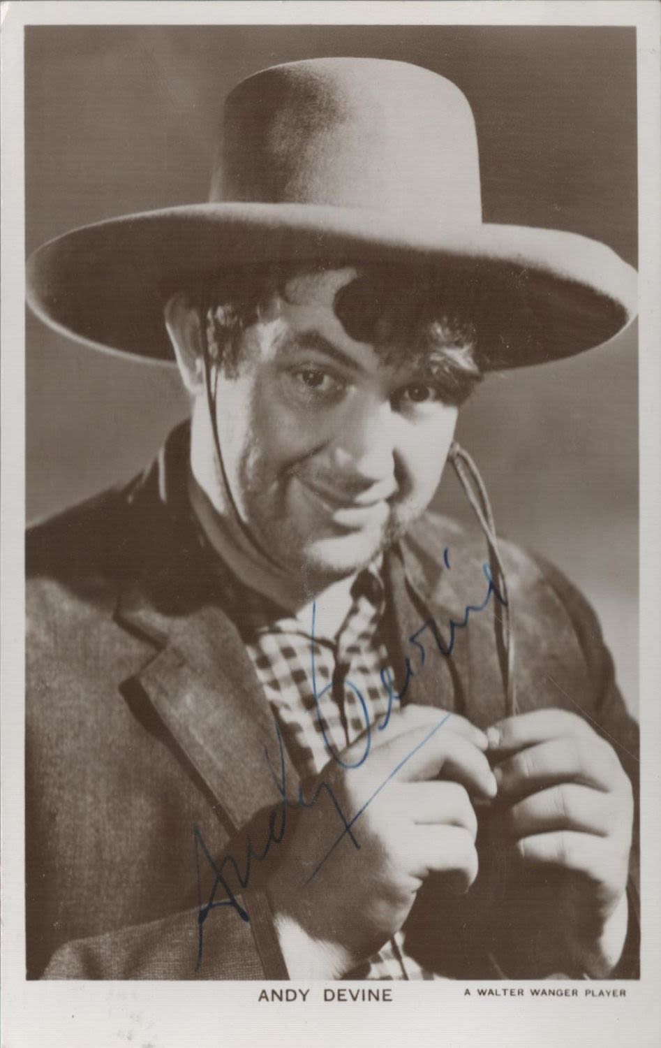 Lot 713: Andy Devine Signed 5x3 vintage black and white...