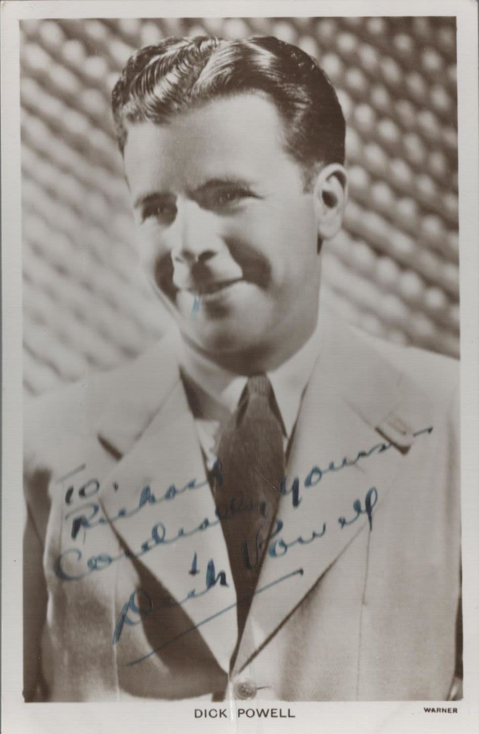 Lot 715: Dick Powell Signed 5x3 vintage black and white...