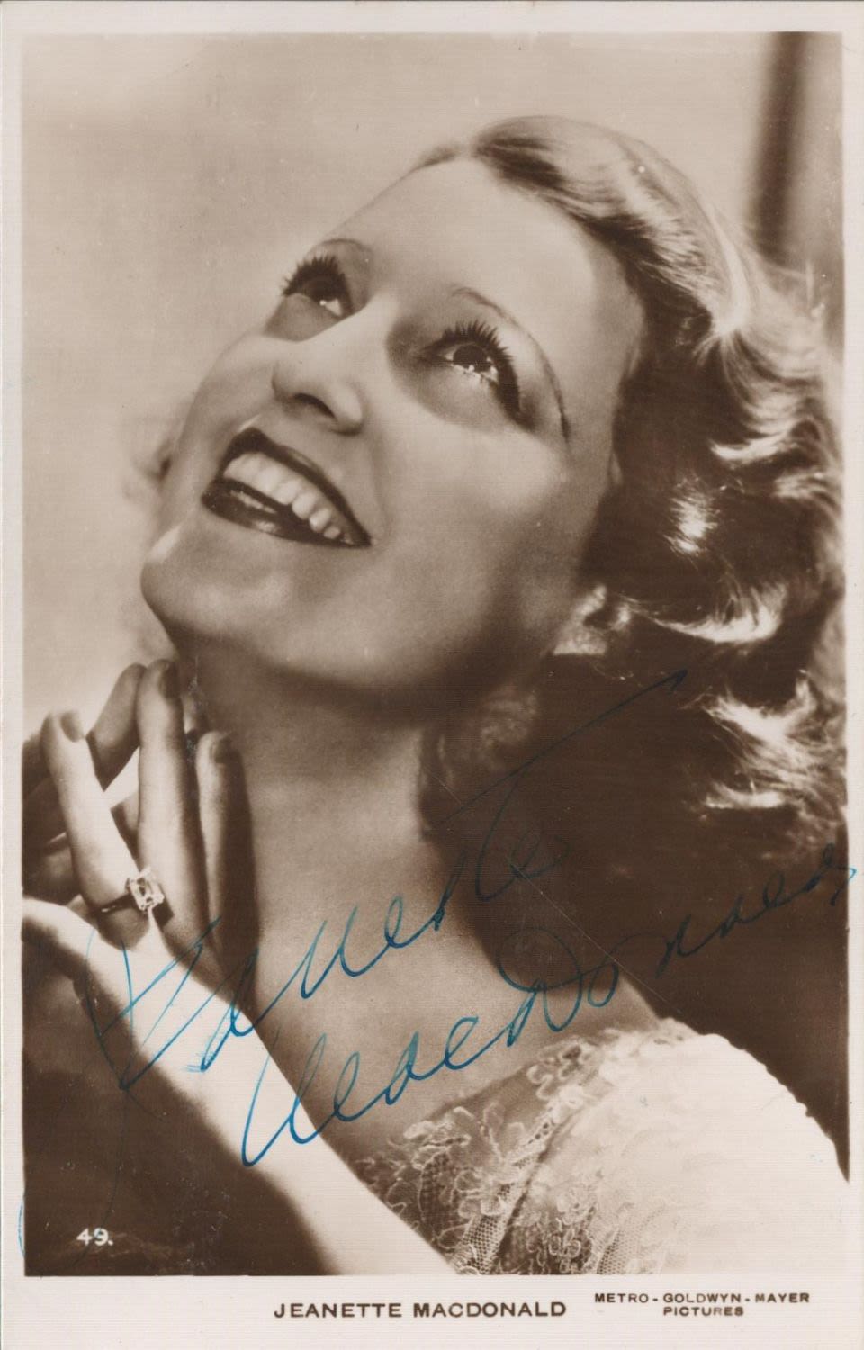 Lot 717: Jeanette Macdonald Signed 5x3 vintage black and white...