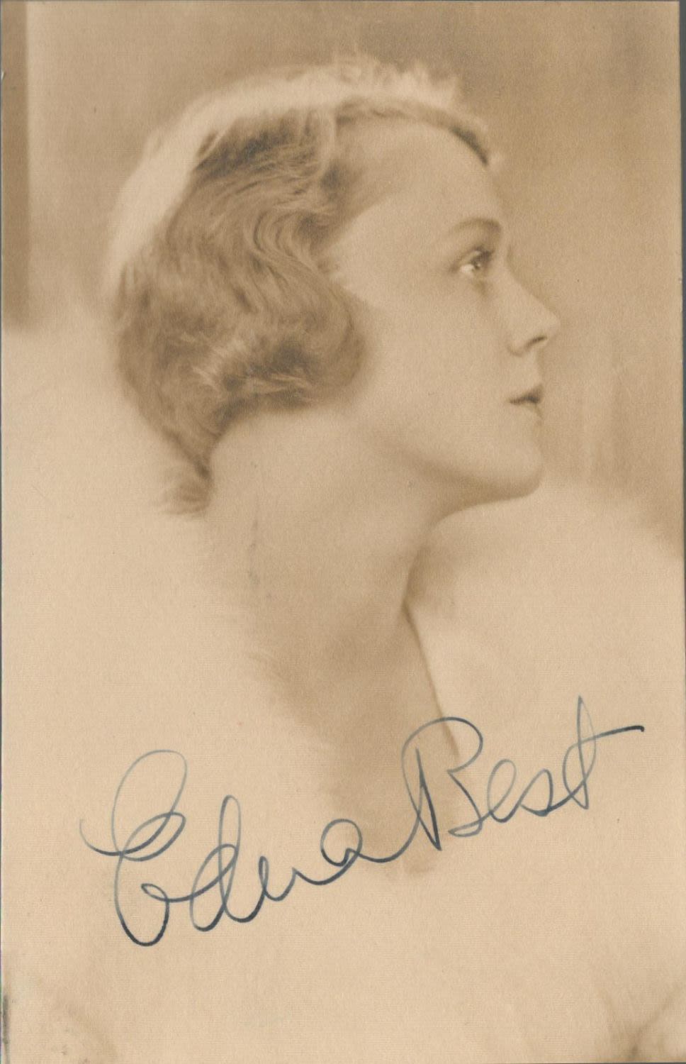 Lot 723: Edna Best Signed 5x3 vintage black and white...