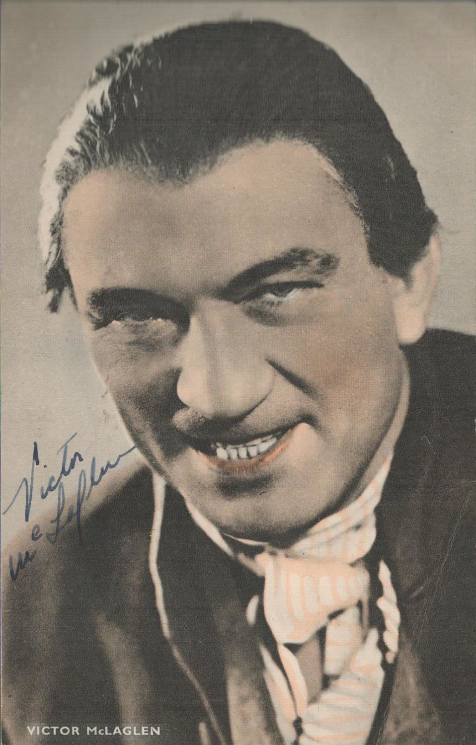 Lot 726: Victor McLaglen Signed 5x3 vintage black and white...